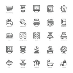 Home appliance icon pack for your website, mobile, presentation, and logo design. Home appliance icon outline design. Vector graphics illustration and editable stroke.