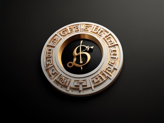 a gold circle with the words  holy holy holy holy holy  on it.