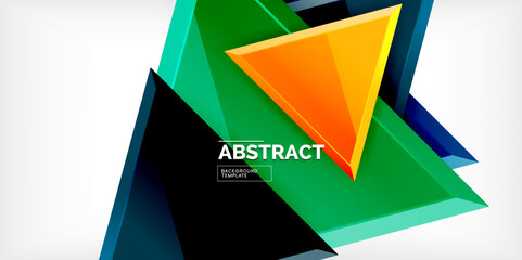 Abstract background - glossy triangles. Vector Illustration For Wallpaper, Banner, Background, Card, Book Illustration, landing page