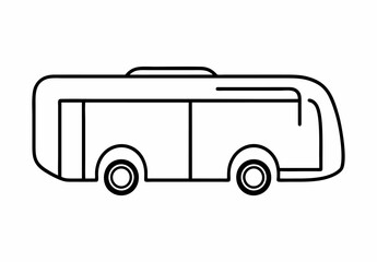 Flat design of  a bus coach vector in black and white perfect for apps, website, logo or sign 