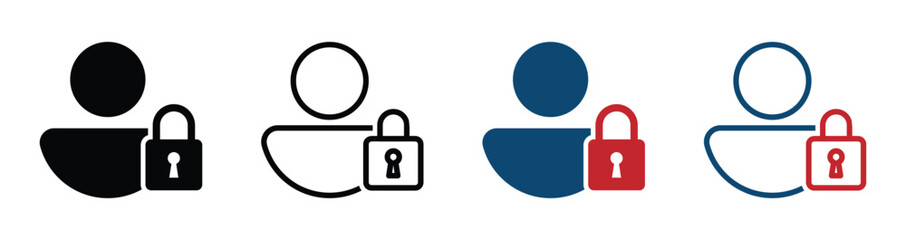 User login or authenticate icons set. User login icon