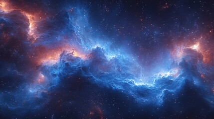 Majestic cosmic clouds filled with vibrant colors in the depth of space captured on a clear starry night