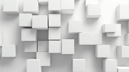 Obraz premium Abstract geometric background with white cubes.