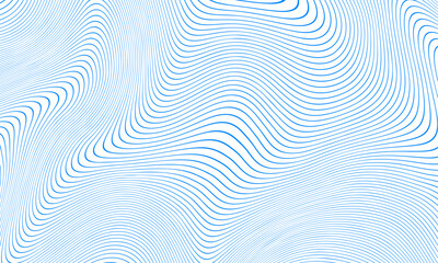 Abstract blue wave lines pattern on white background and texture. Vector background