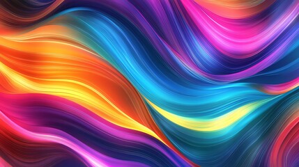 Obraz premium Abstract colorful waves of blue, pink, yellow and orange.