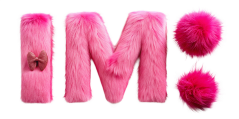 Fur letter  I M pink accessories accessory. PNG
