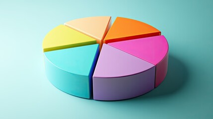 Obraz premium Simplified 3D pie chart of business cost distribution, minimal background, copy space.