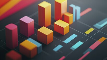 Top view of a 3D bar chart showing business cost categories, with plenty of space for text.
