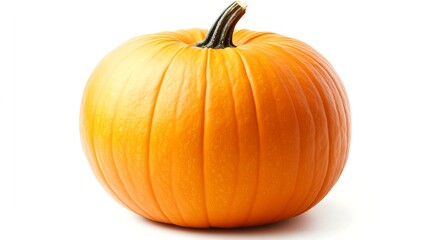 Obraz premium A whole, ripe orange pumpkin isolated on white.