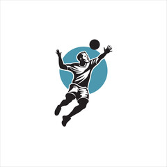 volleyball logo design with jumping person icon