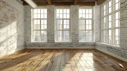 Modern Loft Apartment with City View and Exposed Brick Walls