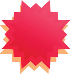 Spiky gradient red star shape is layered over another creating a three dimensional effect