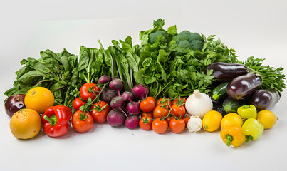vegetable and fruits photo or illustrator on white background