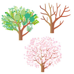 Obraz premium 木（春と冬）