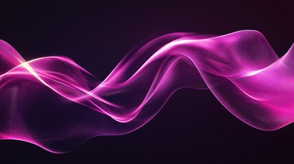 Abstract pink wave lines create a soothing and dynamic visual effect on a dark background.