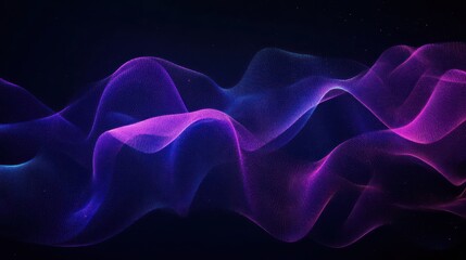 Obraz premium A mesmerizing blend of purple and blue waves flowing gracefully against a dark background.
