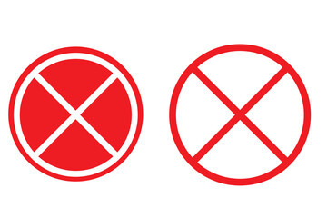 Obraz premium Red stop sign with big hand symbol icon vector illustration