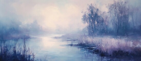 Fototapeta premium Serene Mist-Shrouded River