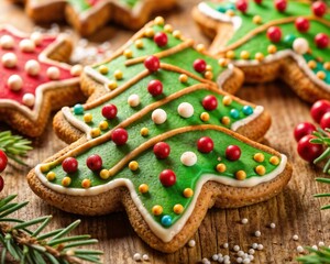 christmas cookie Christmas tree-shaped close up