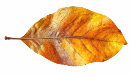 Fototapeta premium Close-up of a dry autumn leaf isolated