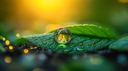 leaf with water drops
