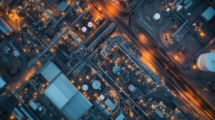 Aerial view of expanding industrial zones and infrastructure