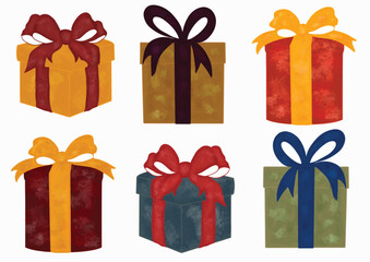 various kinds of gifts for various events, Christmas, vector, illustration