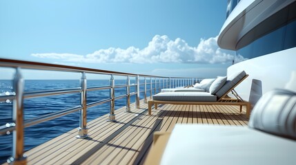 Obraz premium Luxury Yacht Deck with Stunning Ocean Views