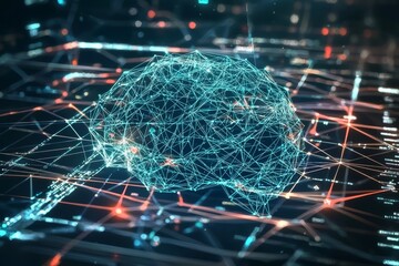 A digital concept of machine learning models with various algorithmic approaches like clustering and reinforcement, Generative AI