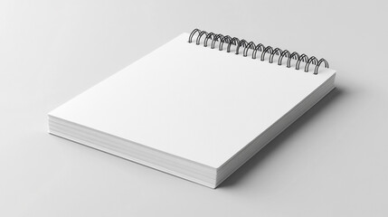 A blank spiral notebook on a minimalist background, perfect for notes, sketches, or creative ideas.