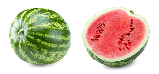 cut of watermelon isolated on white background. clipping path