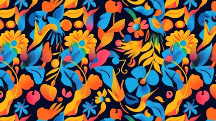Colourful pattern wallpaper