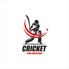 Cricket logo design vector template. suitable for sport game and club