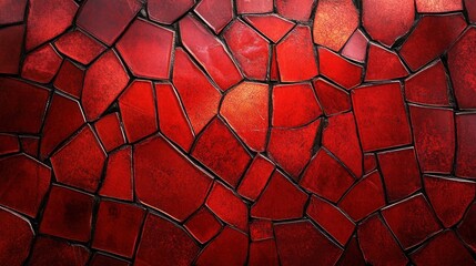 A textured mosaic pattern featuring various shades of red tiles.