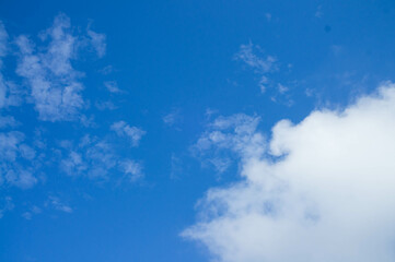 Clear blue sky with white clouds