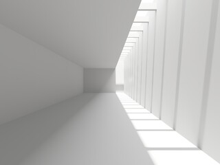 Abstract light corridor interior. Futuristic architecture background