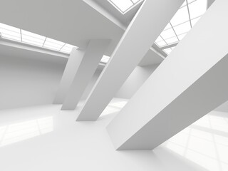 Obraz premium White elegant empty space. White wall room background. Abstract interior