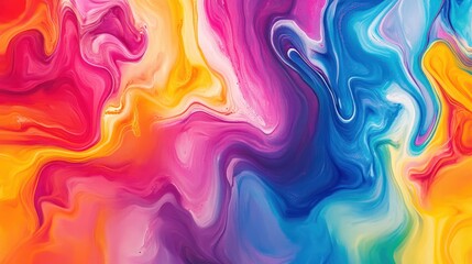 A vibrant abstract swirl of colors featuring shades of pink, yellow, blue, and purple, creating a dynamic visual experience.