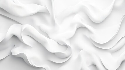 Fototapeta premium Textured white fabric with elegant, flowing waves creating a soft and modern aesthetic.