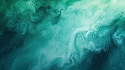 Obraz premium Abstract swirls in shades of green and teal create a calming, fluid design reminiscent of ocean waves.
