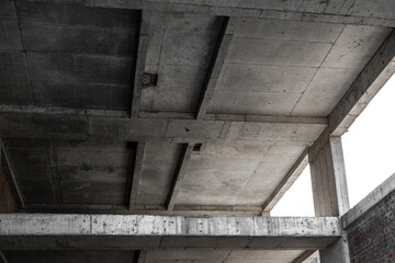 Architecture details. Concrete walls construction
