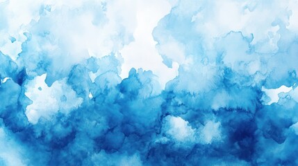 A serene abstract watercolor painting featuring soft shades of blue, evoking tranquility and calmness.