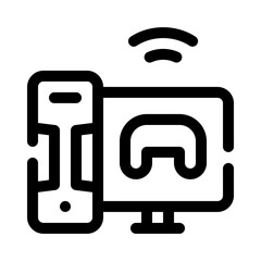 gaming computer line icon