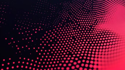 Abstract digital pattern featuring red dots against a dark background, creating a dynamic sense of movement and depth.