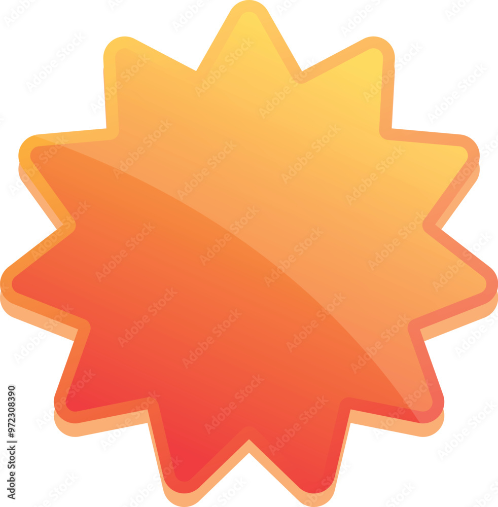 Poster orange starburst shape with a gradient overlay is providing a blank space to add your own text