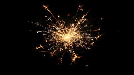 Close-up of a burning sparkler against a black background.