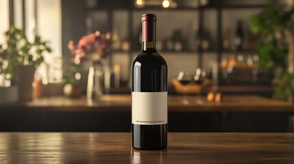Fototapeta premium Oblong Wine Label Mockup