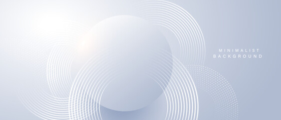 Fototapeta premium Modern abstract background with circle lines. Digital or Technology concept. vector illustration.