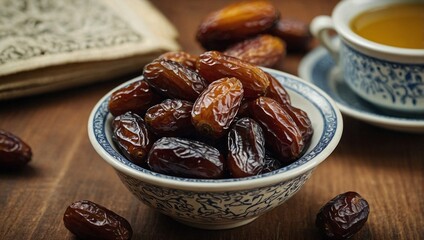 A bowl of Arabic dates