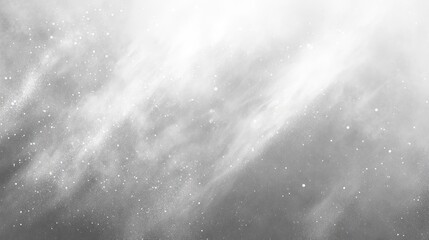 A mesmerizing abstract depiction of a grayish mist with sparkling light particles, creating an ethereal atmosphere.